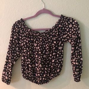 Brandy floral off the shoulder shirt